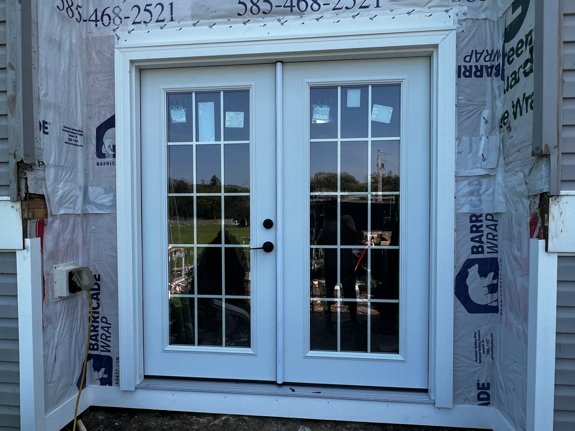 new white french doors barricade wrap vinyl siding trim silver springs